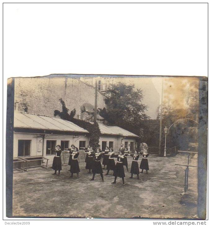 T14 Foto Real On Paper (hartie) 1910 13x9 Cm Bucuresti Girls Gymnastics Not Used - Gymnastik