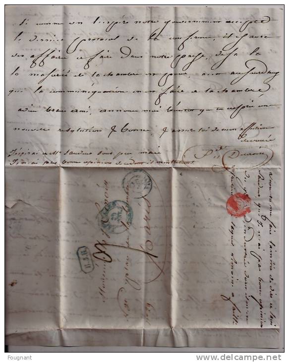 BELGIQUE :  1839:Précurseur Bruxelles Vers Paris.+texte.Voir Oblitérations.4 Pages. - 1830-1849 (Belgica Independiente)