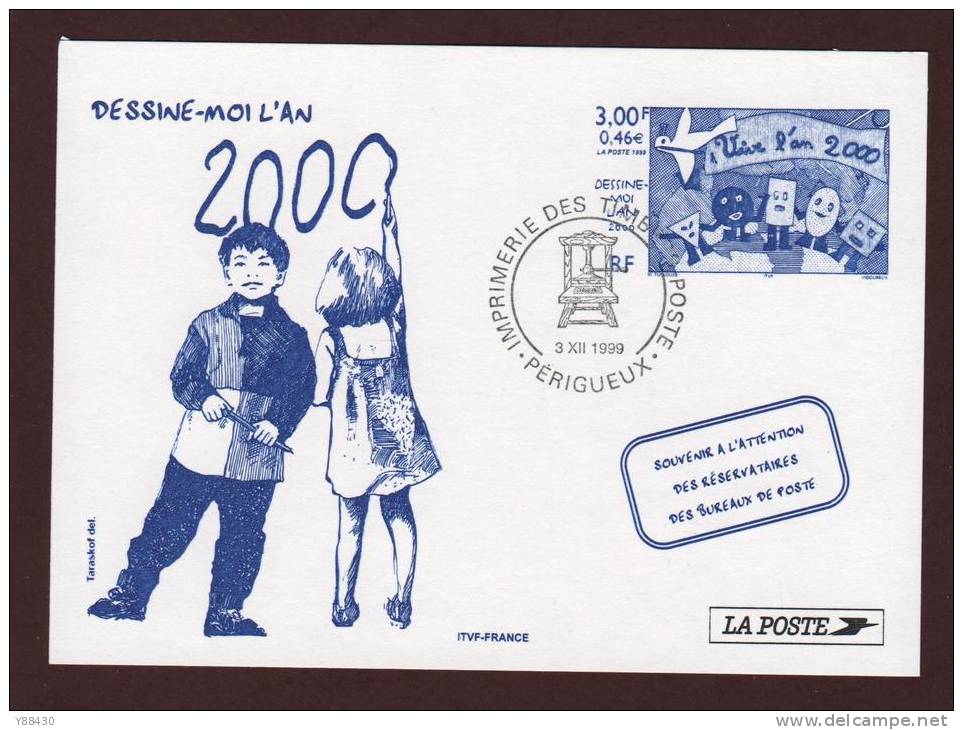 3260  De 1999  - Carte Imprimerie De La Poste -  Célébration De L´ AN 2000 - Documenti Della Posta