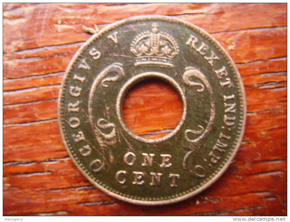 BRITISH EAST AFRICA USED ONE CENT COIN BRONZE Of 1924. - Africa Oriental Y Protectorado De Uganda