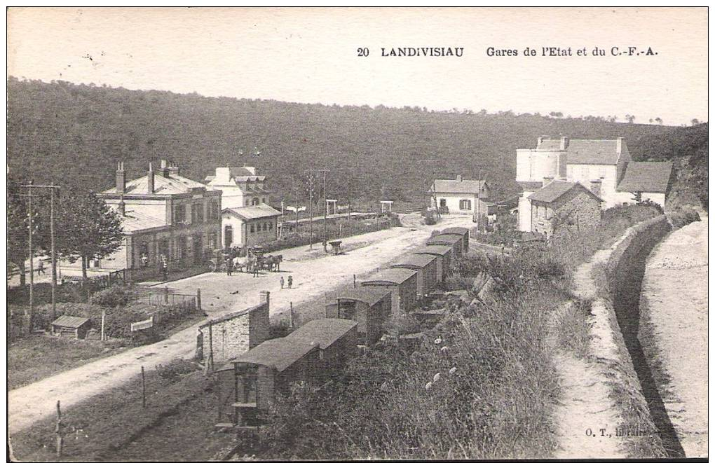 CP389 - Finistère - Landivisiau - Gares De L´Etat Et Du C.F.A. - Trains