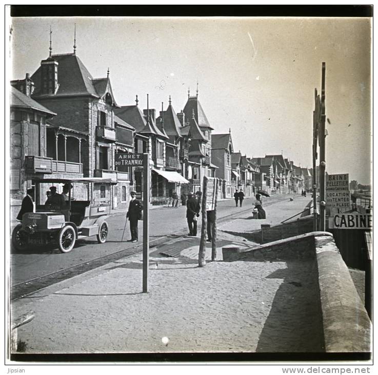 2 Plaques De Verre Stéréo Du 44 La Baule Avenue De La Gare Bd Des Dunes Terrasse Bordant La Plage   B5-11 - Plaques De Verre