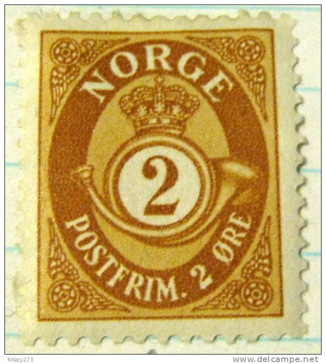 Norway 1893 Posthorn And Crown 2ore - Mint Hinged - Gebruikt