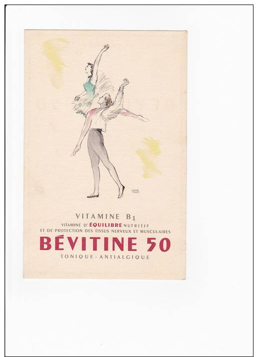 BUVARD ILLUSTRE BEVITINE 50 VIT B1. COUPLE DE DANSEURS ETOILE - Chemist's