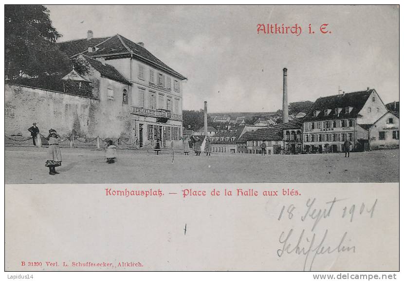 DD 836 / C P A   - ALLEMAGNE  -    - ALTKIRCH-  I E .  KORNHAUSPLATZ -  PLACE DE LA HALLE AUX BLES - Elsass