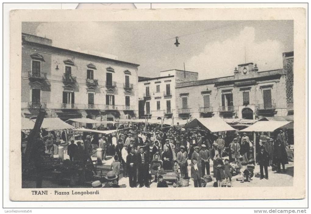 868-TRANI(BARLETTA-ANDRIA-TRANI) -PIAZZA LONGOBARDI-MERCATO-ANIMATISSIMA-1937-FP - Trani