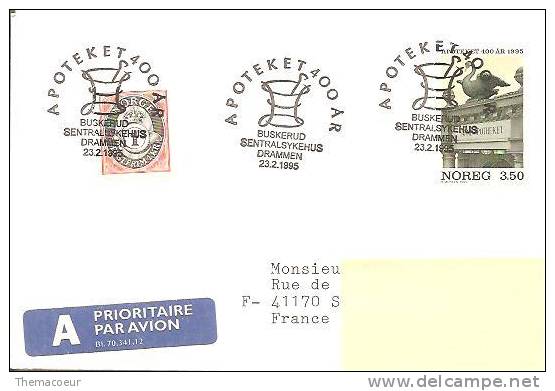 Norway 400 Years Of Pharmacy, Mortar Pestle Stamp Concurring, 400 Ans De Pharmacie , Pilon , Mortier - Pharmazie