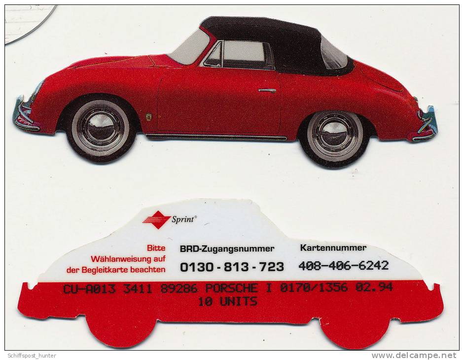 Sprint, Prepaid Calling Card,  "PORSCHE 356" Im Folder, Unbenutzt , 1. TK Ausgestanzt Weltweit !! - Altri – America