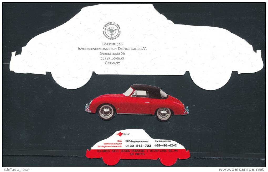 Sprint, Prepaid Calling Card,  "PORSCHE 356" Im Folder, Unbenutzt , 1. TK Ausgestanzt Weltweit !! - Other - America