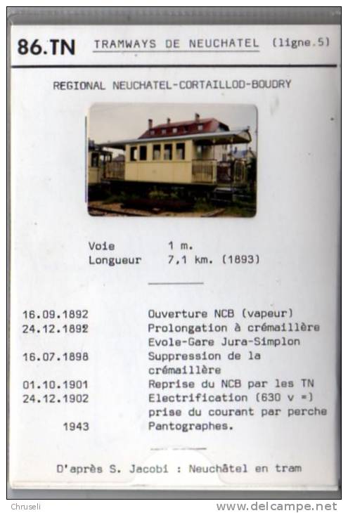 BVA Bahnen Serie Neuchatel - Cortaillod - Boudry  86.TN - Boudry