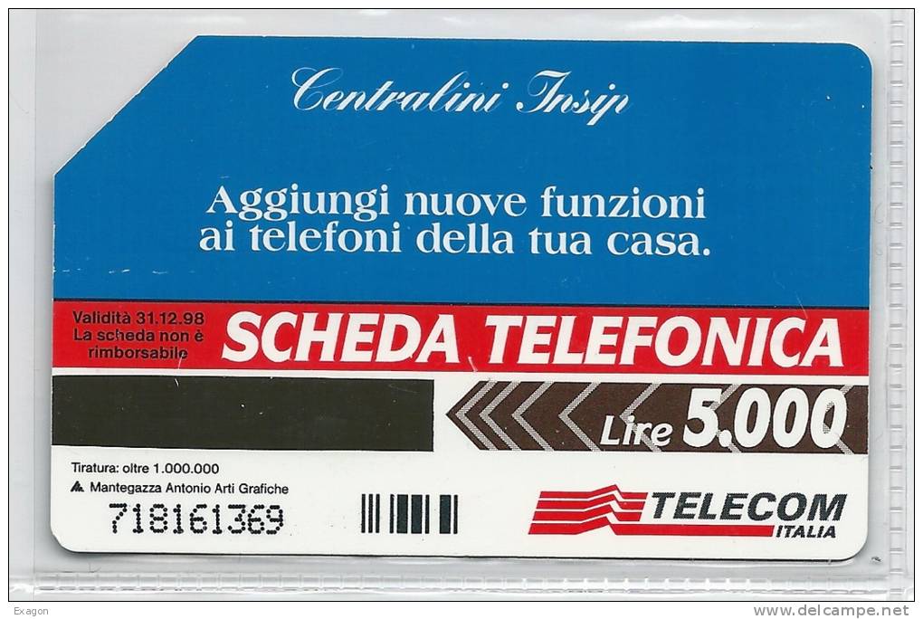 SCHEDA TELEFONICA  -  Telecom  Da  £. 5.000  -  Validità  Anno  1998  -  Centralini Insip. - Opérateurs Télécom