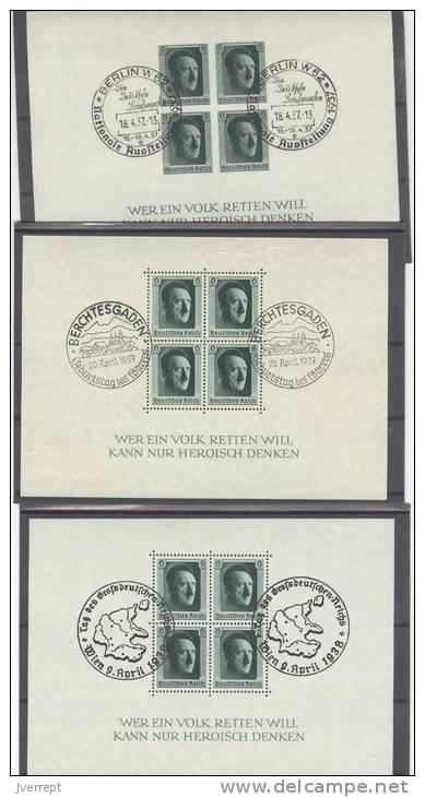 Reich  Blok N° 8-8-9 Aan 18% Cote Yvert 2003 - Gebraucht