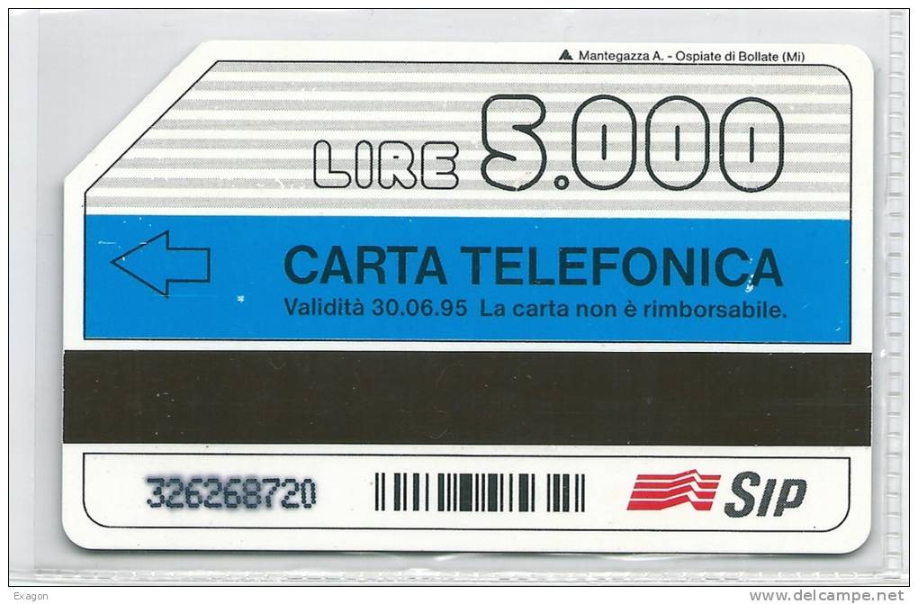 SCHEDA TELEFONICA  -  SIP  Da  £. 5.000  -  Validità  Anno  1995  -  Carta Di Credito Telefonica. - Opérateurs Télécom