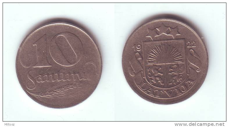 Latvia 10 Santimu 1922 - Latvia