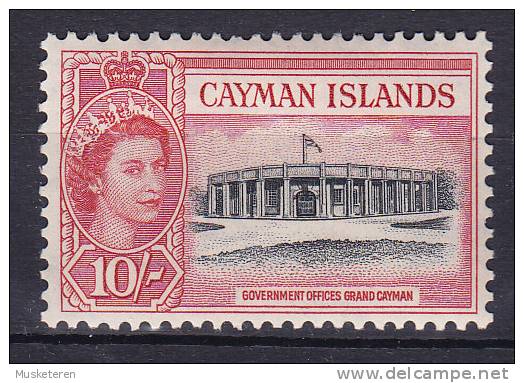 Cayman Islands 1955 Mi. 149     10 Sh Queen Elizabeth II. & Government Office MH* - Cayman Islands
