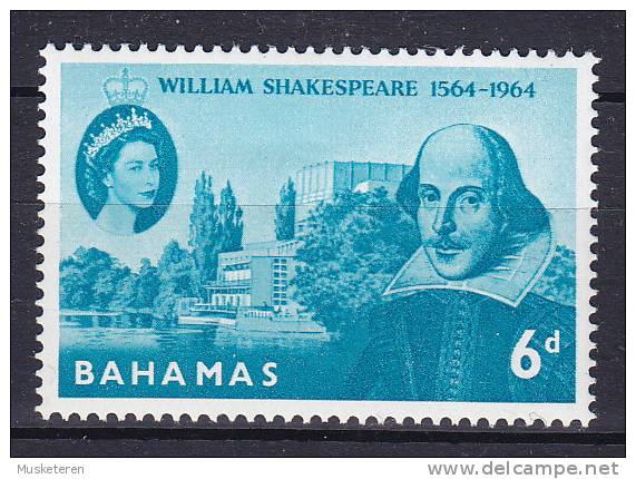 Bahamas 1964 Mi. 206      6 P William Shakespeare MH* - 1963-1973 Autonomie Interne