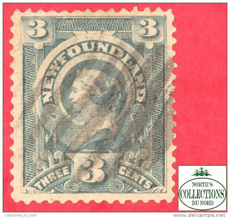 Canada  Newfoundland # 60 A Scott /Unisafe - O - 3 Cents - Queen Victoria - Dated 1890 / Reine Victoria - 1865-1902