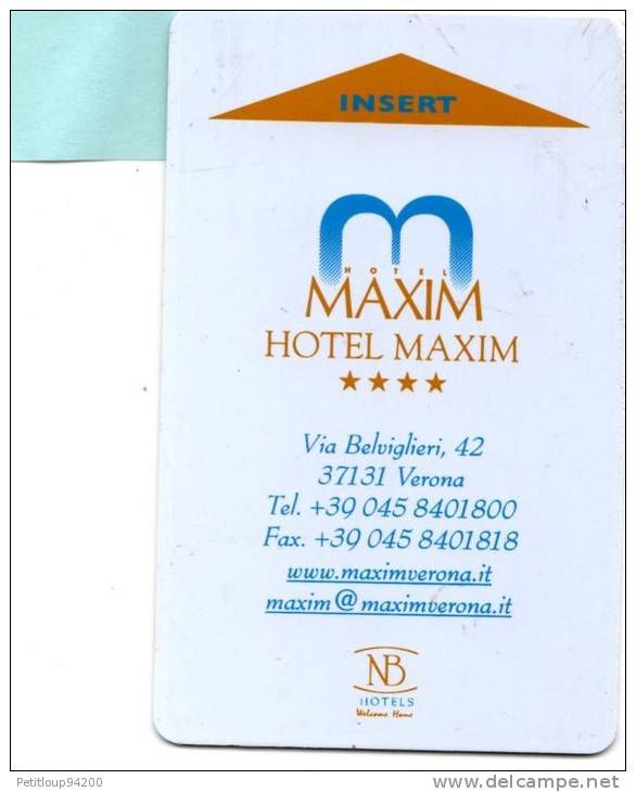 CLE D'HOTEL HOTEL MAXIM  Verone  ITALIE - Hotel Key Cards