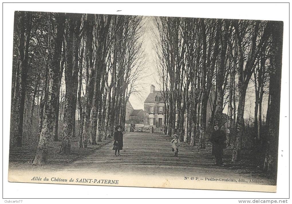 Saint-Paterne (72) : L'allée Du Château En Direction Du Bourg En 1910 (animée). - Saint Paterne