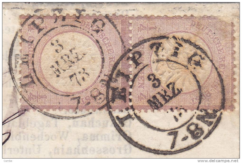 Stuck 1873 Deutsches Reich, Paar  Mi 16, Leipzig-Heiden  580€  /939 - Storia Postale