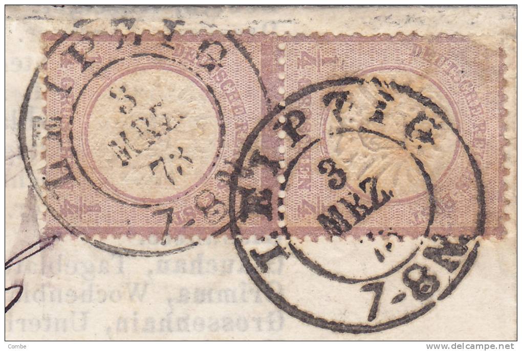 Stuck 1873 Deutsches Reich, Paar  Mi 16, Leipzig-Heiden  580€  /939 - Covers & Documents