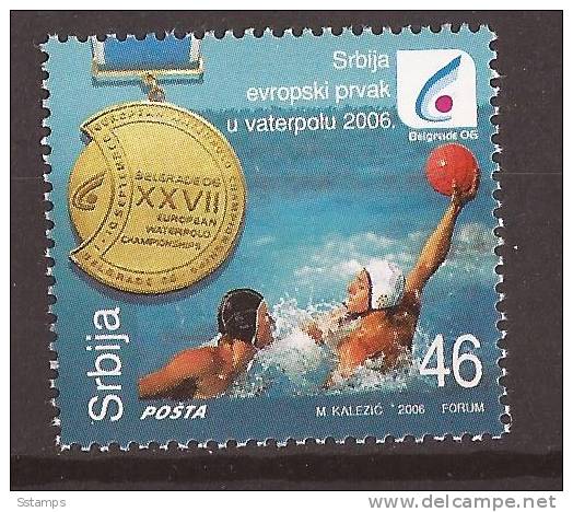 2006  SERBIA SRBIJA 148 SPORT. WATER POLO. MEDAL  EUROPA    NEVER HINGED - Water Polo