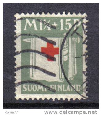 R615 - FINLANDIA 1930 , 1 1/2 + 15 P. N. 157 . CROCE ROSSA - Used Stamps