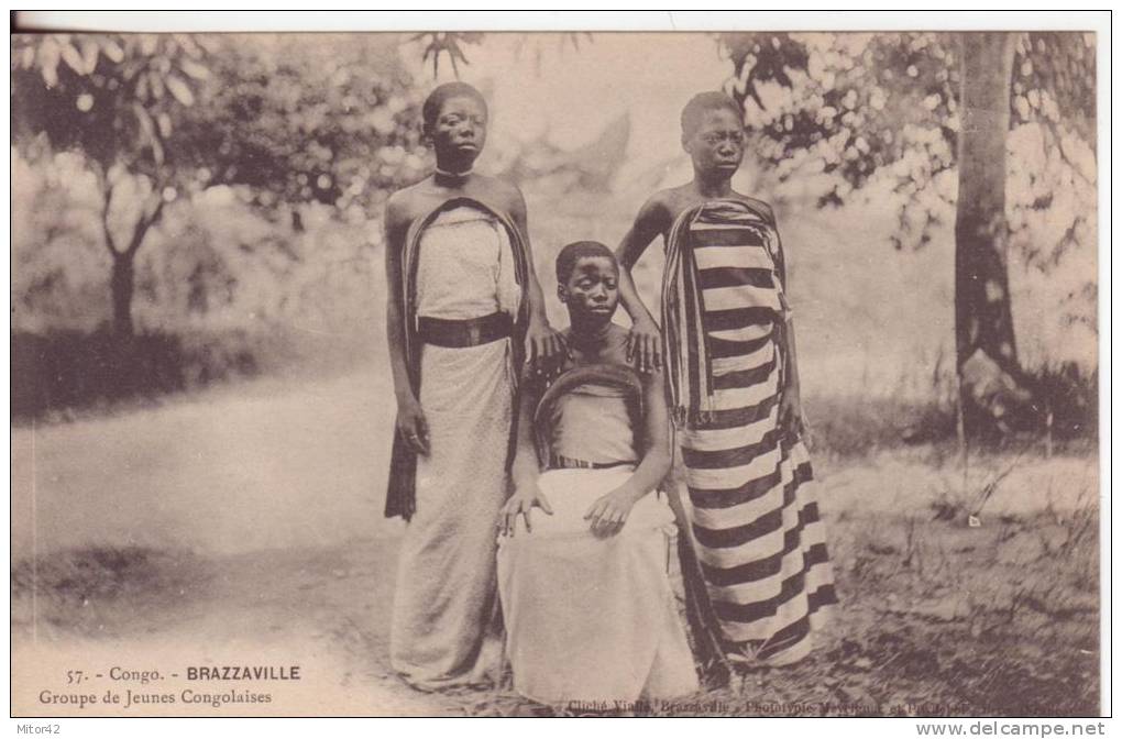 202te-Costumi-Mestieri/Cost Umes/Artisanat-Crafts-Congo  Francaise-France-Jeunes  Congolaises-v.1906 X Paris - Congo Francese