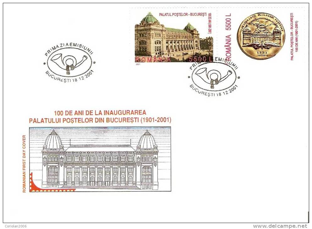 Romania 2001/ Castle Of Postes FDC - Post