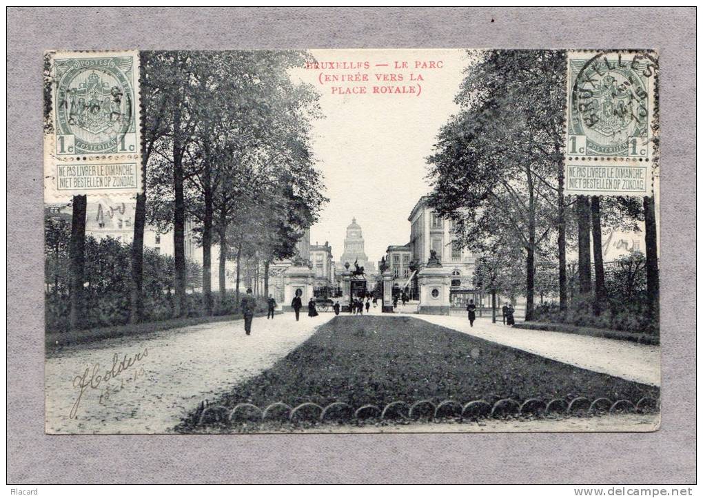 25064    Belgio,  Bruxelles,  Le  Parc (entree  Vers La  Place  Royale),  VG  1910 - Foreste, Parchi, Giardini