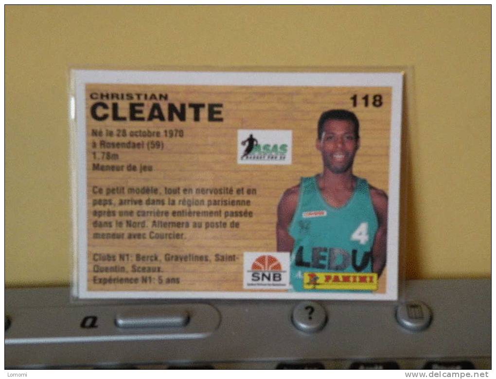 Carte  Basketball, 1994 équipe - Sceaux - Christian CLEANTE - N° 118 - 2scan - Bekleidung, Souvenirs Und Sonstige