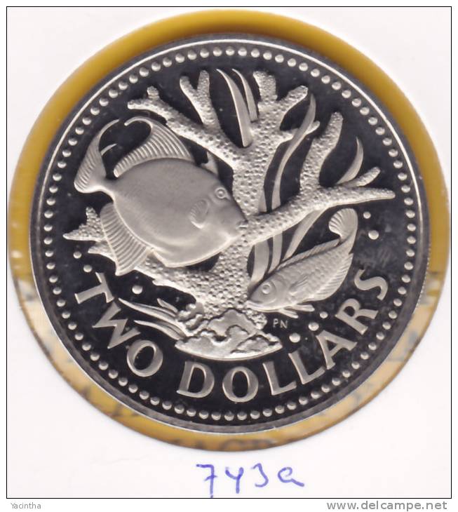 @Y@  Barbados  2 Dollar  1974  Proof   Pp    (743) - Barbades