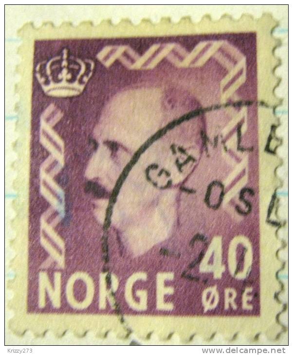 Norway 1950 King Haakon VII 40ore - Used - Used Stamps