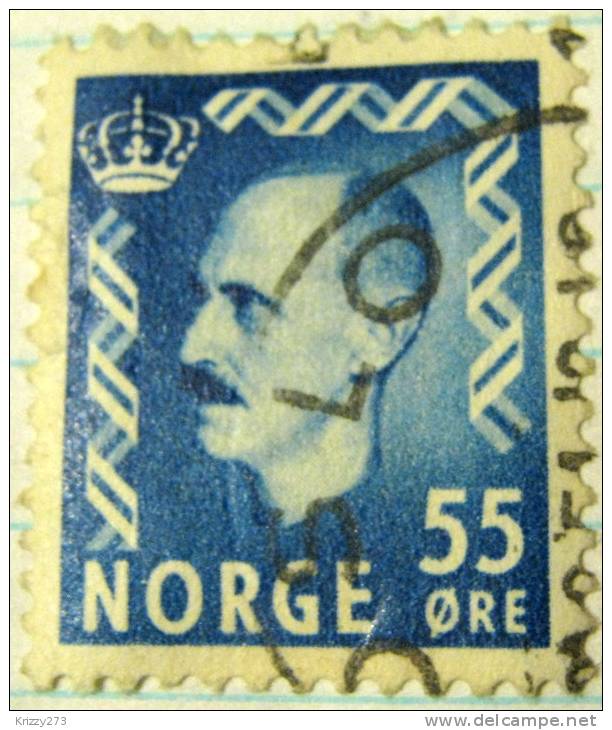 Norway 1950 King Haakon VII 55ore - Used - Used Stamps