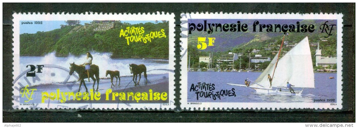 Voile - POLYNESIE FRANCAISE - Activités Touristiques - Promenade à Cheval - N° 400-403 - 1992 - Gebraucht