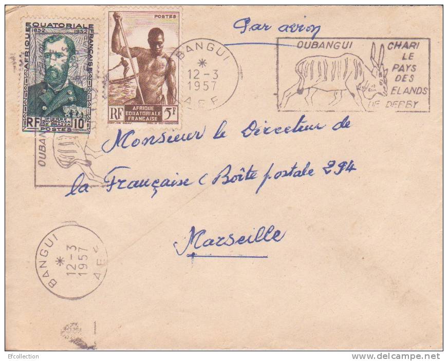 BANGUI - OUBANGUI  - Afrique,colonies Francaises,avion,lettre,f Lamme,marcophilie - Lettres & Documents