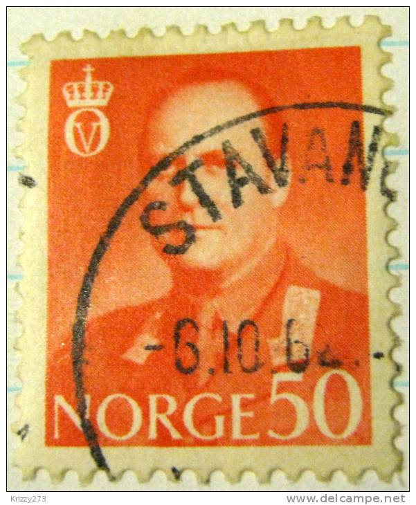 Norway 1958 King Olav V 50ore - Used - Used Stamps