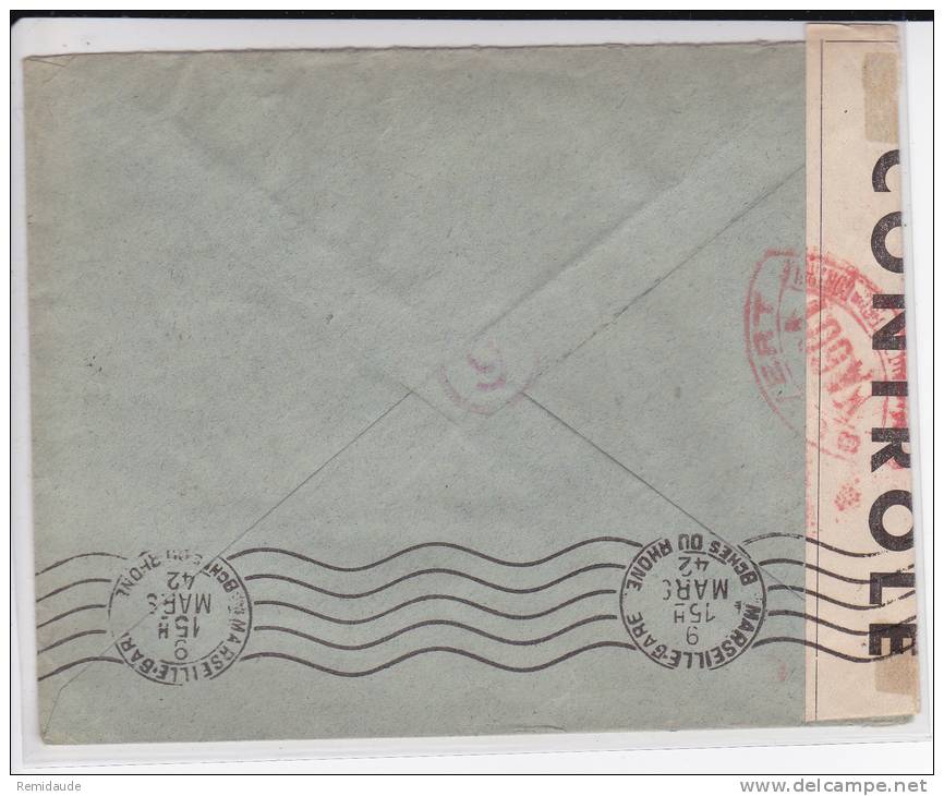 MAROC - 1942 - ENVELOPPE Par AVION => SUISSE - CENSURE FRANCAISE - Lettres & Documents