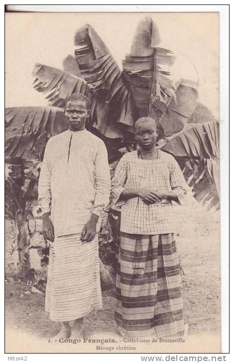 219te-Costumi-Mestieri/Costumes/Artisanat-Crafts-Religione-Congo Francaise-France-Catéchistes De Brazzaville-v.1906 - Congo Francese