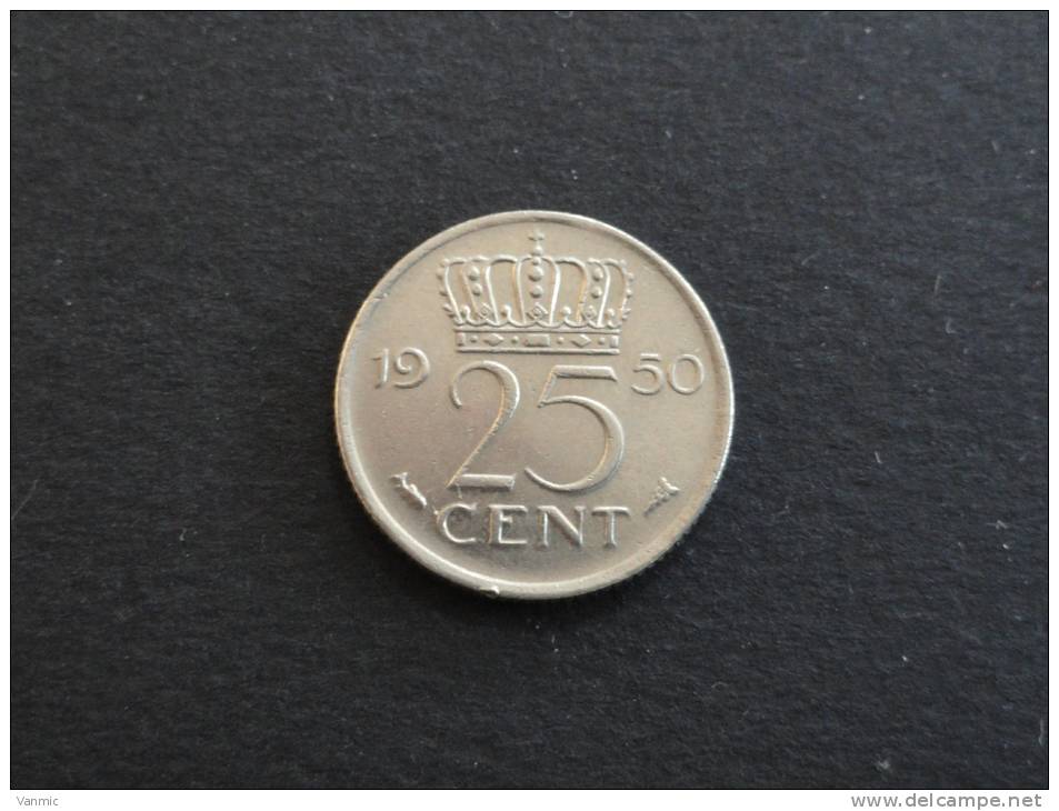1950 - 25 Cent - Pays Bas - 1948-1980 : Juliana