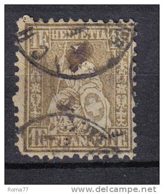 BIN366 - SVIZZERA 1862 , 1 Franco N. 41 - Gebruikt