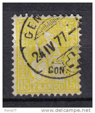 BIN367 - SVIZZERA 1867 , 15  Centesimi N. 44 - Gebruikt