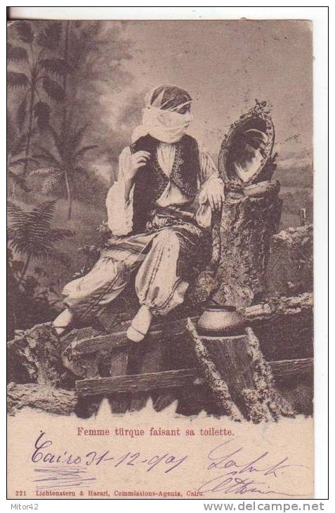 248te-Costumi-Mestieri/Costumes/Artisanat-Crafts-Egitto-Egypte-Femme  Turque Faisant Sa Toilette-v.1901 X Arezzo - Personnes