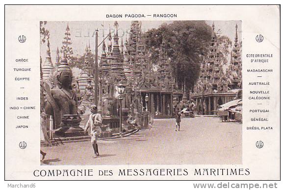 BIRMANIE DAGON PAGODA RANGOON COMPAGNIE DES MESSAGERIES MARITIMES Editeur Devambez - Myanmar (Burma)