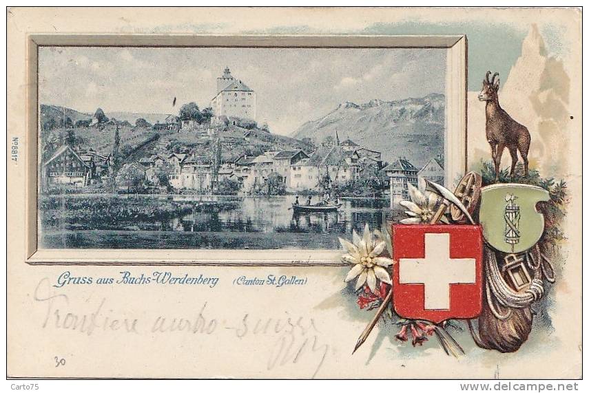 Suisse -  Gruss Aus Buchs-Werdenberg - Carte Gaufrée  - Alpinisme Montagne -  Cachet 1902 - Buchs