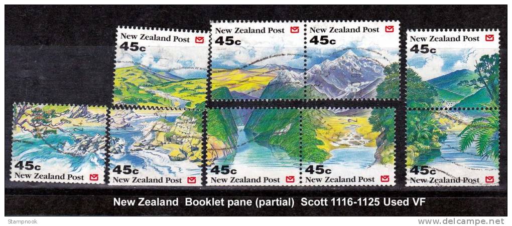 New Zealand Scott 1116-1125 From Booklet Pane Missing One Stamp Used VF - Other & Unclassified