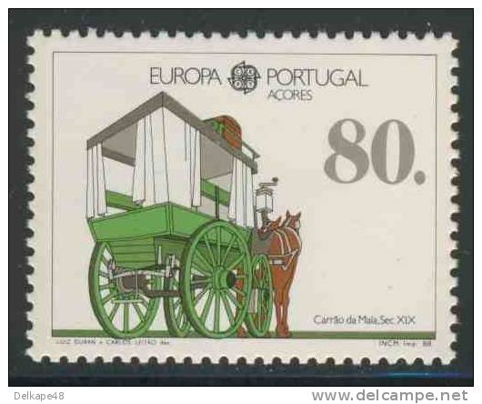 Acores Azoren Azores (Portugal) 1988 Mi 390 A YT 379 ** 19th C. Mule Drawn Omnibus / Pferdeomnibus Auf São Miguel - Busses