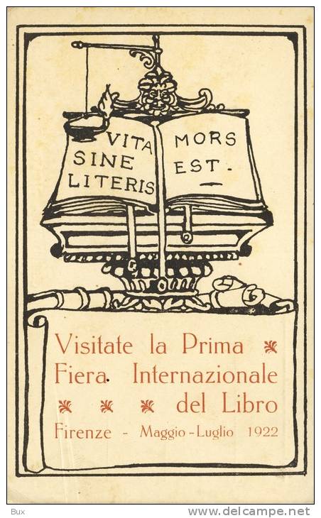 FIRENZE ANNO 1922  PRIMA FIERA DEL LIBRO     NON VIAGGIATA  COME DA FOTO FORMATO PICCOLO - Ferias