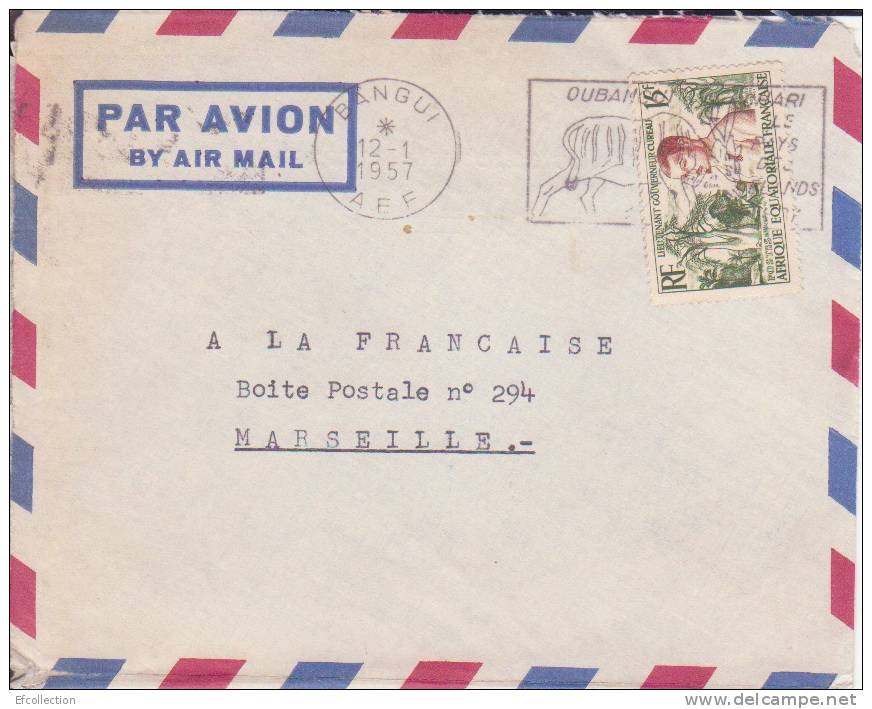 BANGUI - OUBANGUI - Afrique,colonies Francaises,avion,lettre,f Lamme,marcophilie - Covers & Documents