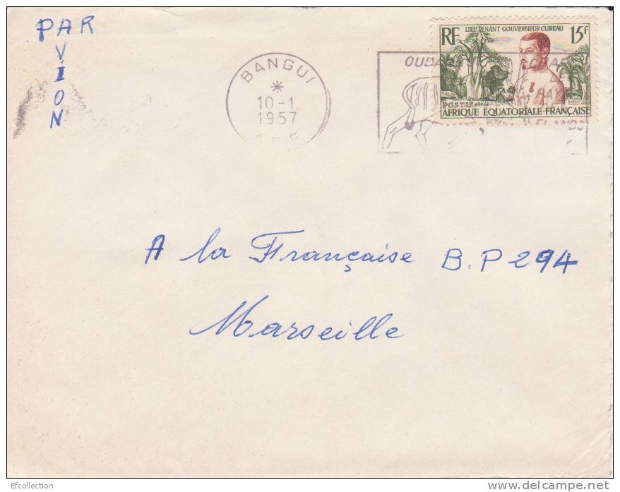 BANGUI - OUBANGUI - Afrique,colonies Francaises,avion,lettre,f Lamme,marcophilie - Briefe U. Dokumente